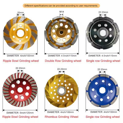 4 اینچ الماس تراش صفحه دیسک چرخ برای لباس تراش در M14 یا 5/8"-11 رشته