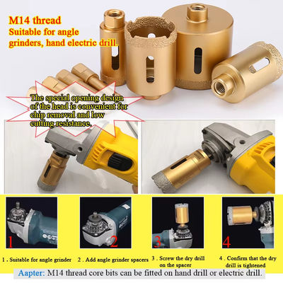 بیت های مته هسته الماس 35 میلی متری Vacuum Brazed برای ظروف چینی