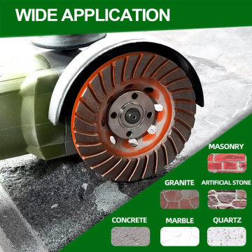 قطر قطر 125mm Turbo Cup Diamond سنگ زنی چرخ سنگ زنی # 60/80 برای سنگ یا بتن