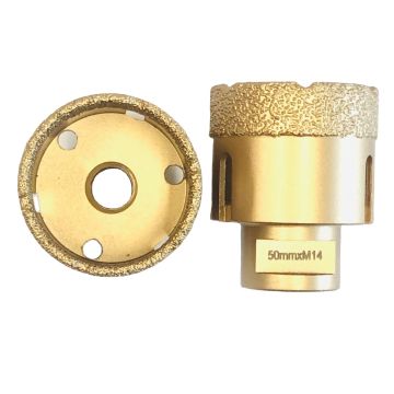 4pcs M14 50mm Vacuum Brazed Diamond Tools Drill Bit Minimal Chipping