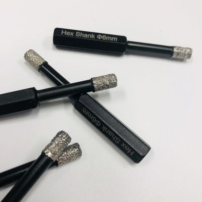 چنگال سوراخ فلزی 6mm Hex Shank Diamond Core Borr Bits برای فرش