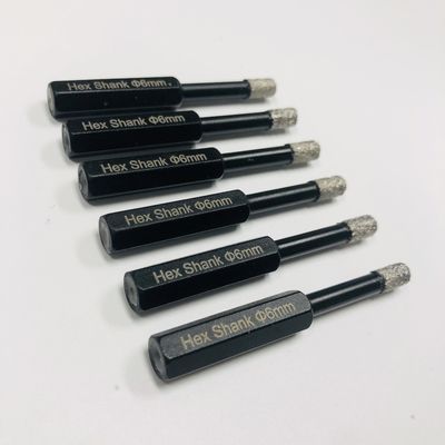 چنگال سوراخ فلزی 6mm Hex Shank Diamond Core Borr Bits برای فرش