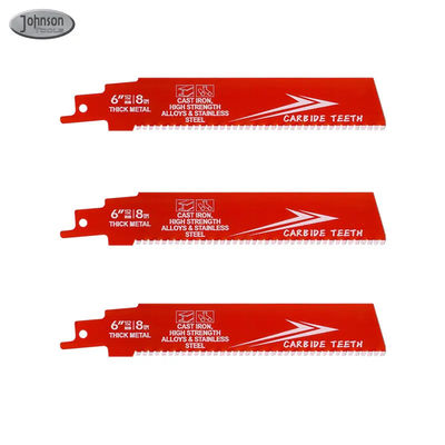 6 اینچ دو فلزی OEM تراشه تراشه صنعتی برای فلز آهن ریخته شده آلیاژ فولاد Sawzall Blade Carbide