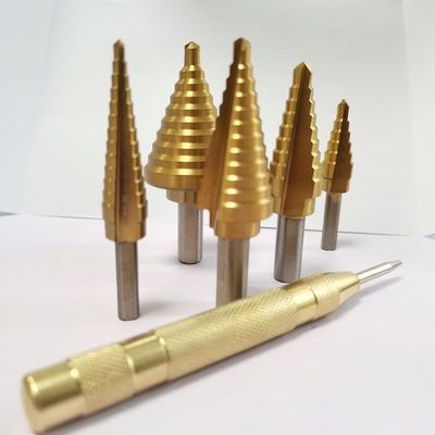 MultiStep Titanium Coated HSS4241 6Pcs Hex Shaft HSS مته بیت مقاوم در برابر زنگ زدگی